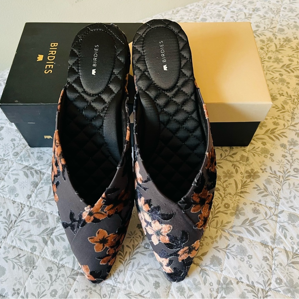 NWT Birdies swan mule loafer floral